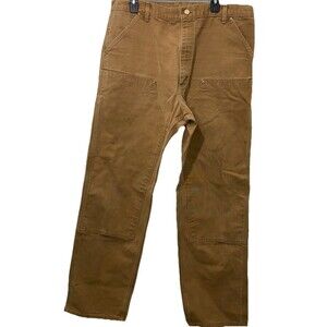 Vintage Carhartt Canvas Double Knee Carpenter Pants 40x33 MADE IN USA BRN Y2K
